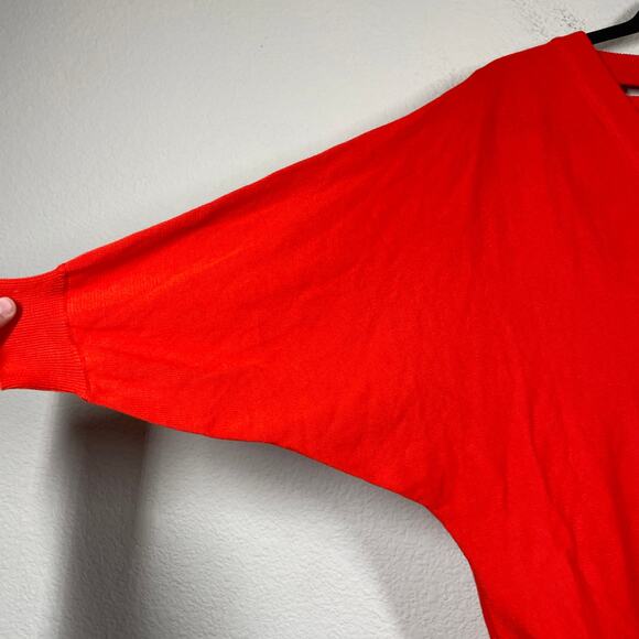 SC by Spring & Clifton Medium Cut Out Back Dolman Sleeves Top Red Cotton V Neck - Picture 5 of 8